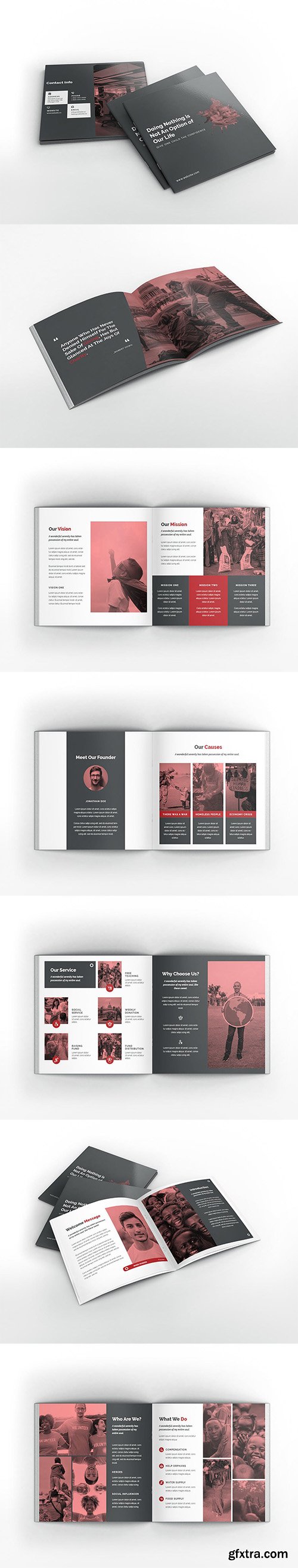 Charity Square Brochure Template