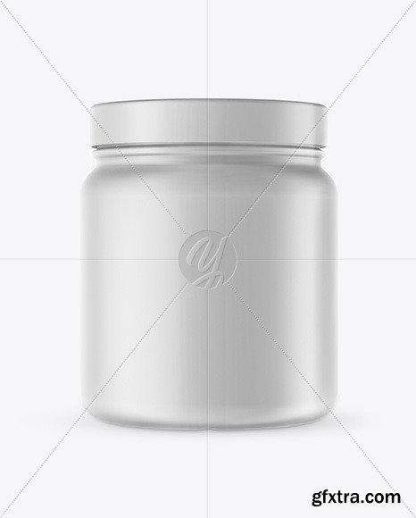 Matte Plastic Jar with Shrink Sleeve Mockup 48034