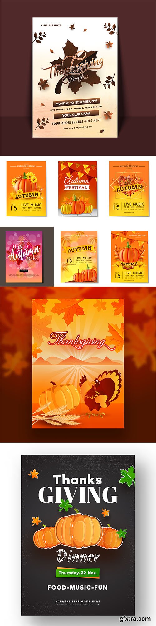 Thanksgiving Celebration and Autumn Flyers