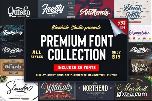 MightyDeals 23 Premium Fonts from Blankids Studio