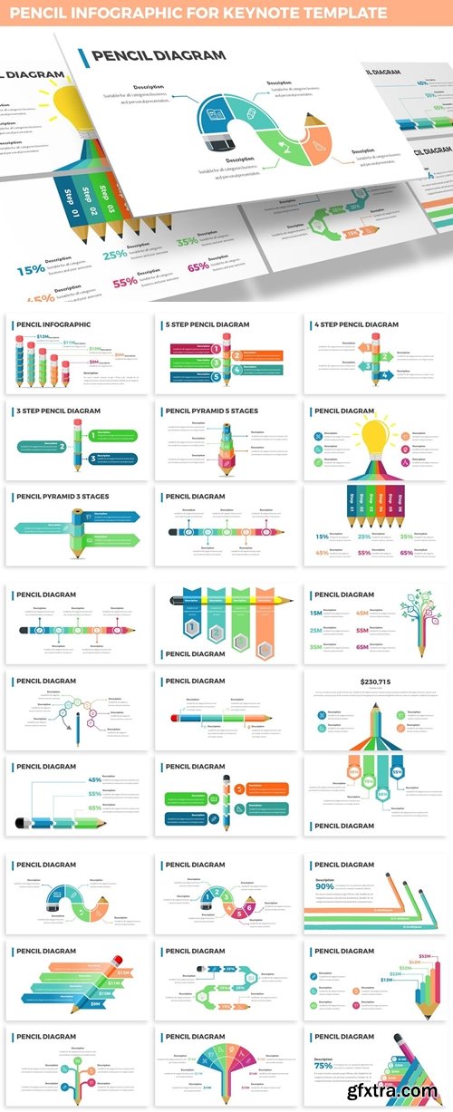 Pencil Infographic for Keynote Template
