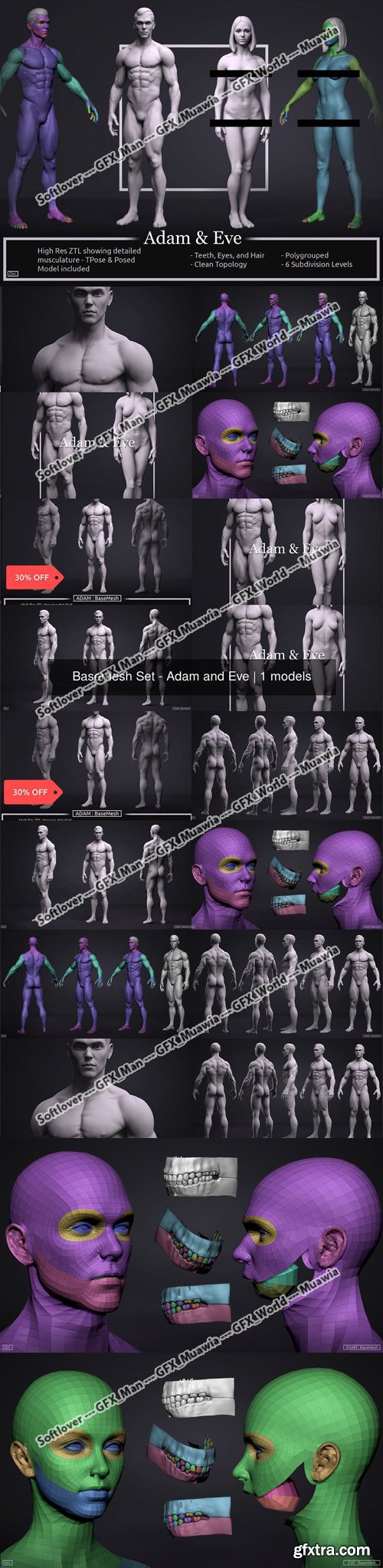 Basemesh Set - Adam & Eve 3D Models