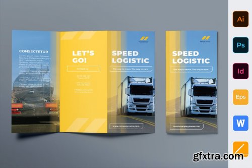 CreativeMarket - Trucking Logistics Brochure Trifold 3987140