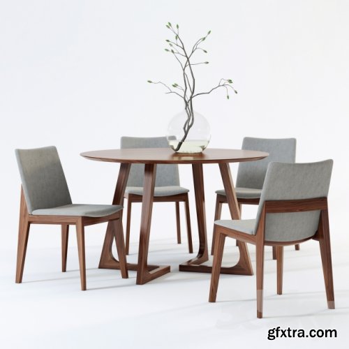 Scandinavian Designs Fuchsia Dining Chair & Cress Round Dining Table