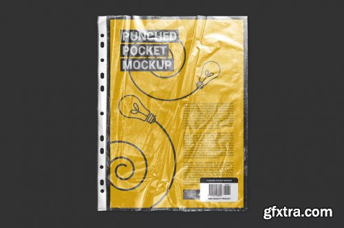Punched Pocket For A4 Paper Size Mockup