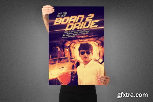 CreativeMarket - Born to Drive Movie Poster Template 3991739