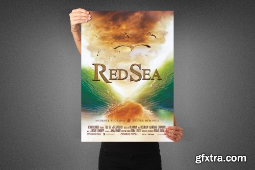CreativeMarket - Red Sea Movie Poster Template 3990130