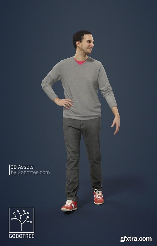 3D Foreground Model Of Jack Casual Caucasian Male Standing and Talking