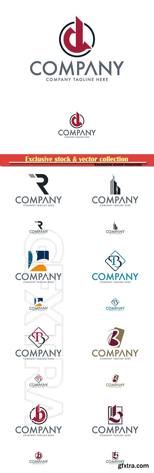 Logo vector template business set # 55