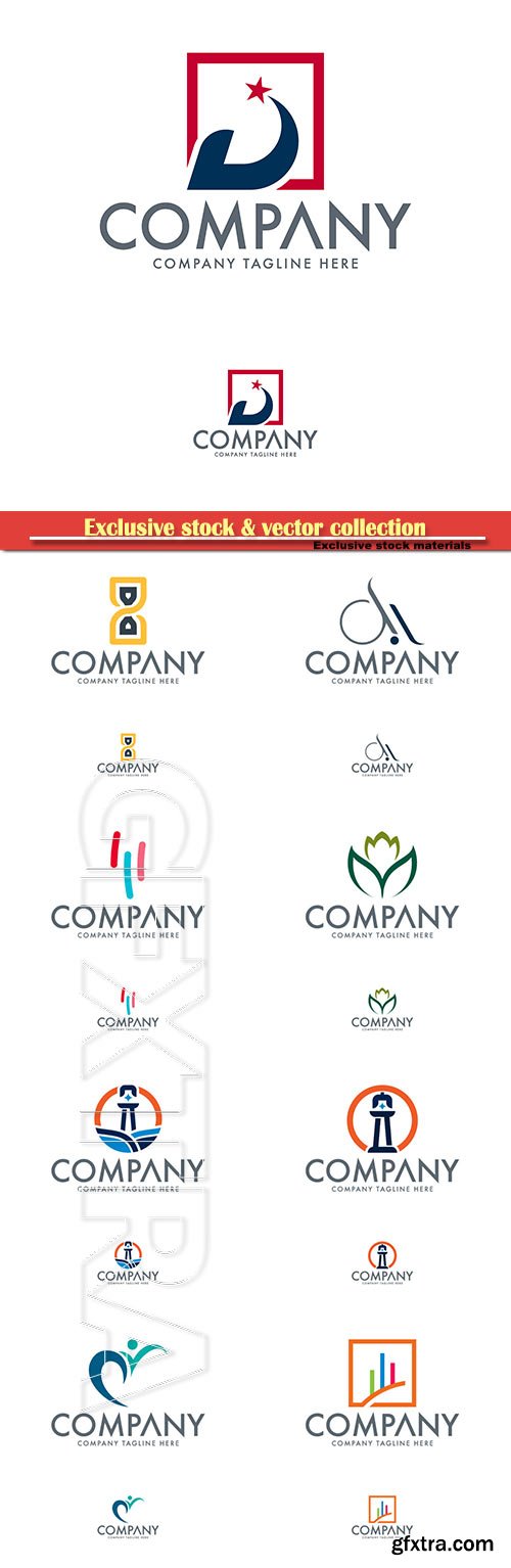 Logo vector template business set # 57
