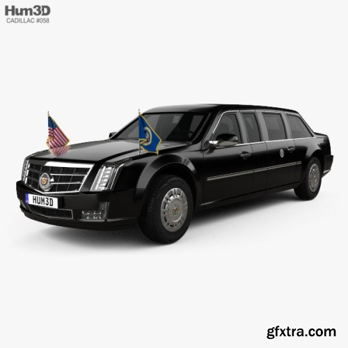 Cadillac US Presidential State Car with HQ interior 2017 3D model