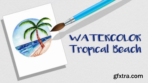 Watercolor Tropical Beach