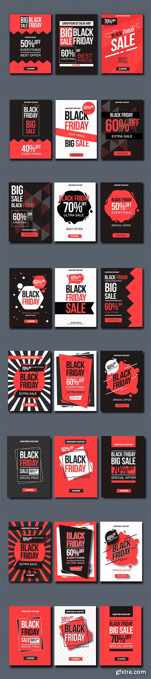 Black Friday Sale Design Template Set