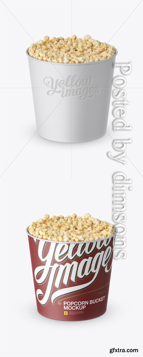 Large Matt Popcorn Bucket Mockup (High-Angle Shot) 13609