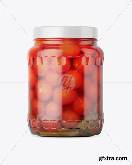 Clear Glass Jar with Tomatoes Mockup 48252