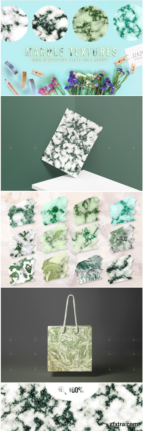 Emerald Digital Paper Marble Textures 1749846