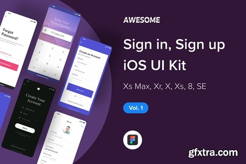 Awesome iOS UI Kit - Sign in / up Vol. 1 (Figma)