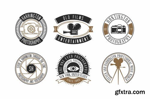 Set of Modern Photography & Videography Logo Badge