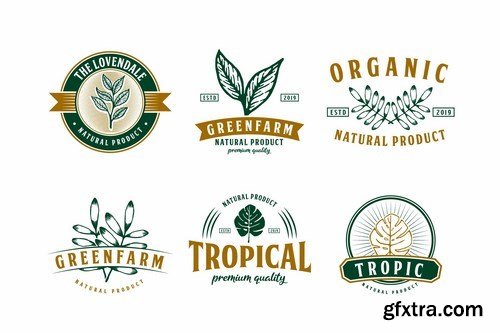 Set of Nature and Tropical Logo Badge