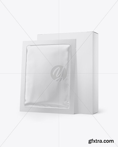 Matte Paper Box with Glossy Sachet Mockup