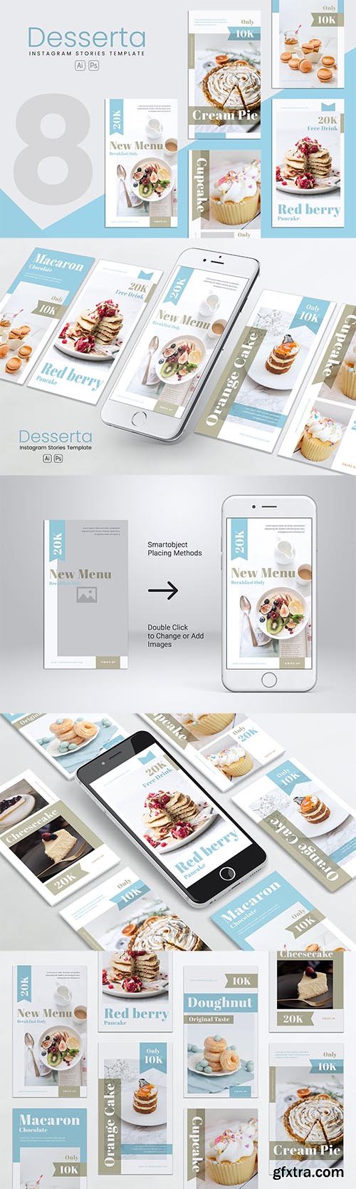Dessert Bakery Instagram Stories PSD & AI Template
