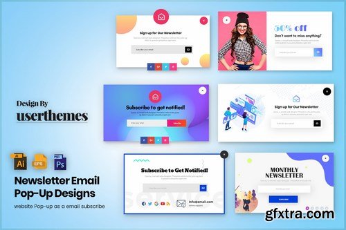 Creative Newsletter Email Pop-Up Designs Templates