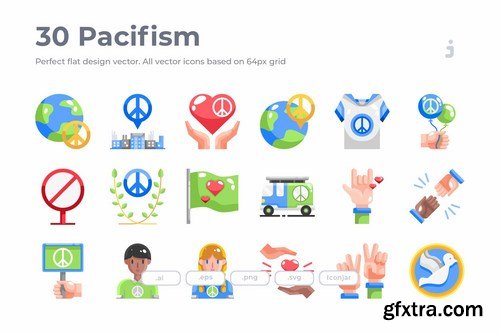 30 Pacifism Icons - Flat