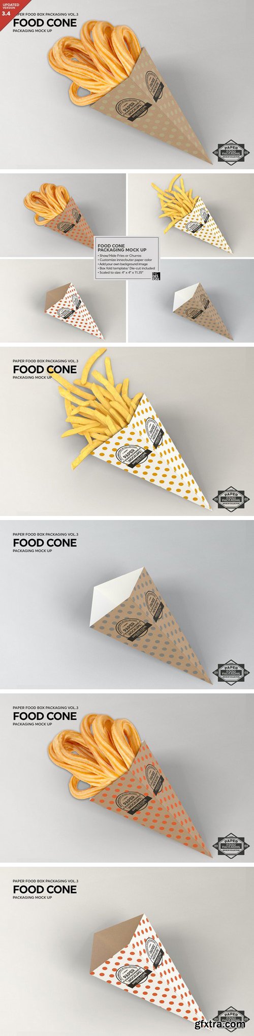 CM - Paper Food Cone Packaging Mockup 1211255