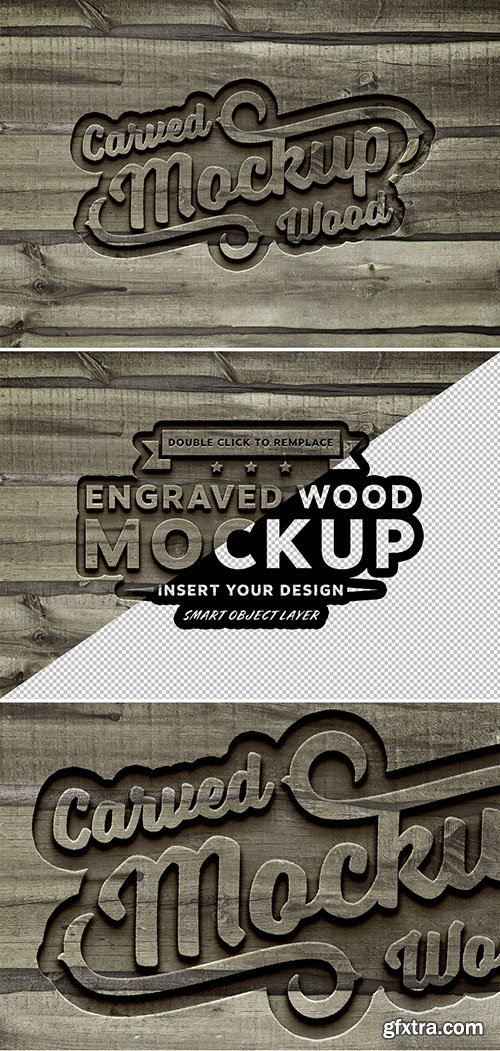 Carved Wood Effect Mockup 288732907