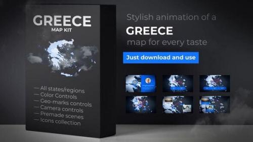 Videohive - Greece Map - Hellenic Republic Map Kit - Hellas Animation - 24623909