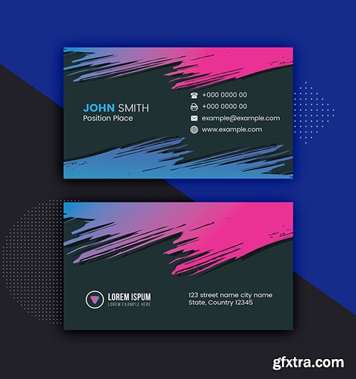 Dark Colorful Business Card Layout 281127347