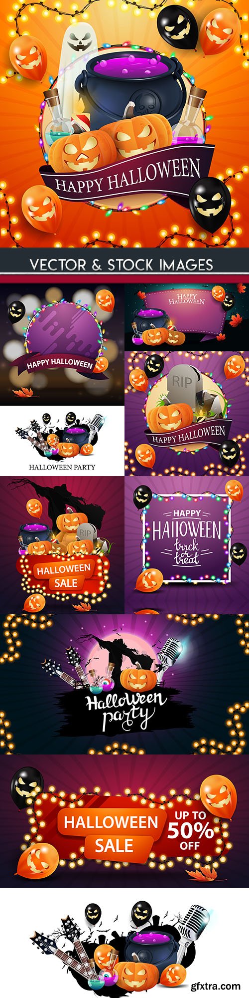 Happy Halloween holiday illustration collection 30