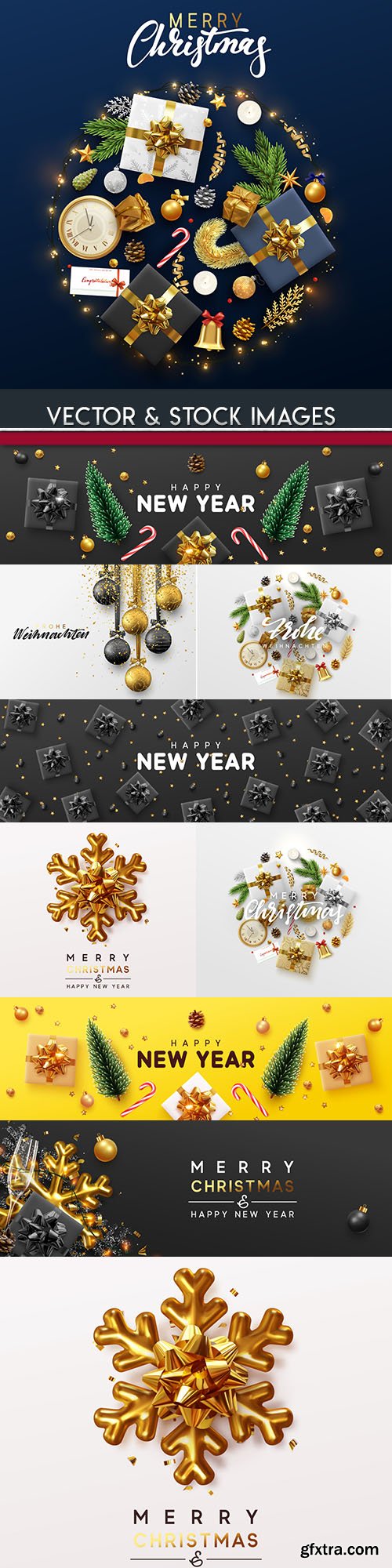New Year and Christmas decorative design illustration