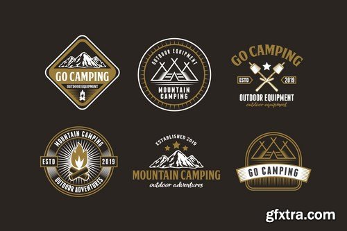 Set of Camping and Adventure Logo Badge