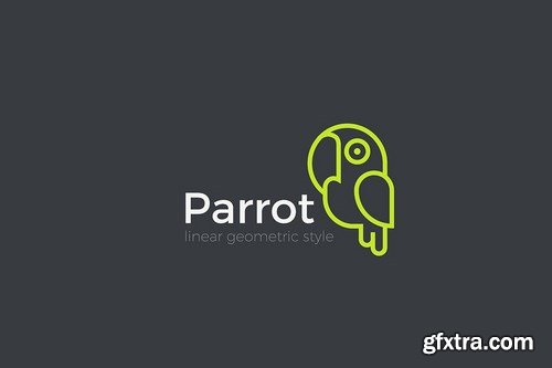 Parrot Logo Bird Linear Geometric style