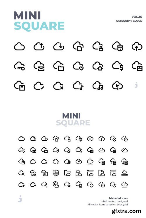 Mini square - 50 Cloud Icons