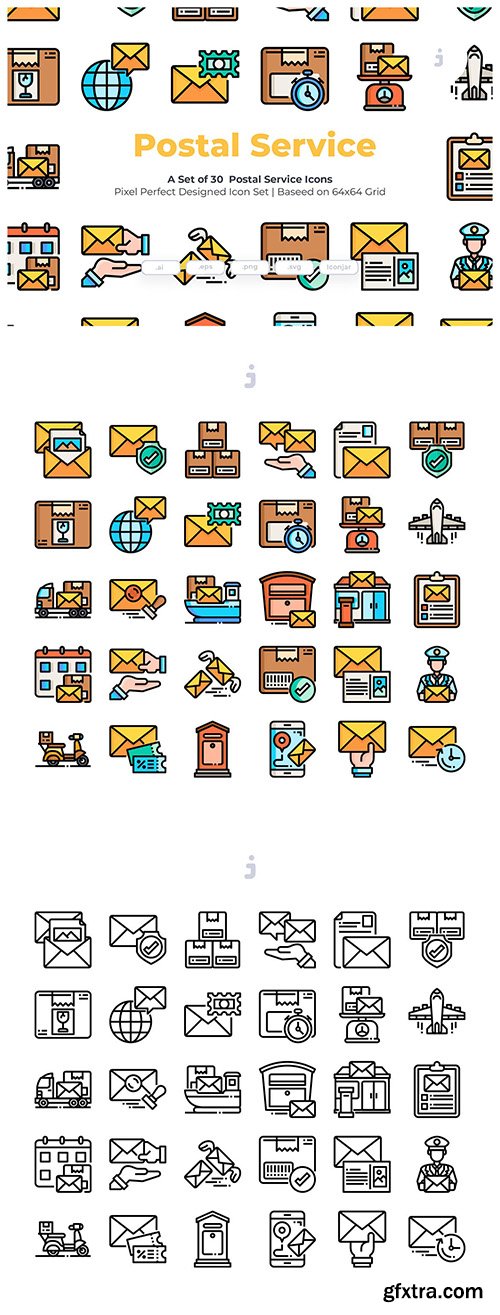 30 Postal Service Icons