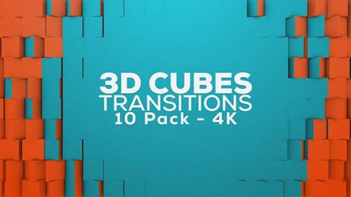 Videohive - 3D Cubes Transitions - 10 Pack - 4K - 18516316