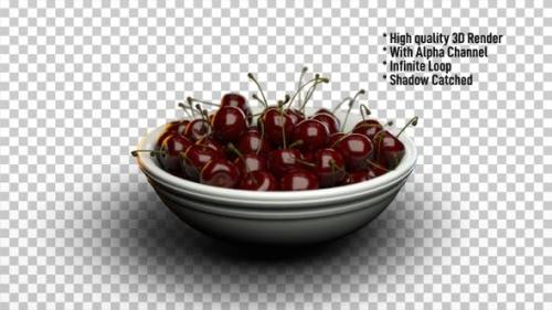 Videohive - Cherries in Bowl Rotating - Fruits Rotate - 24342294