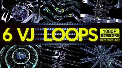 Videohive - Cyber Machines VJ Loops 6 In 1 - 23138214