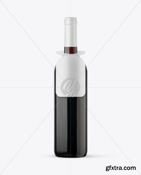 Green Glass Red Wine Bottle Mockup 48781