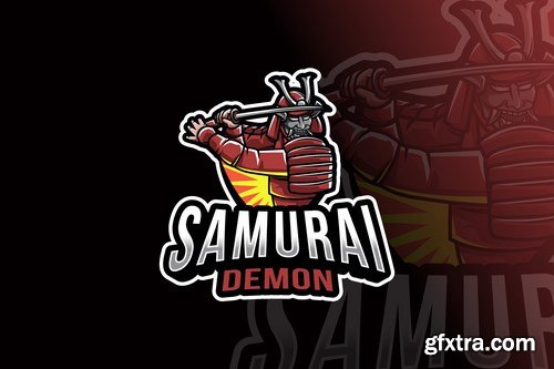 Samurai Demon Logo Template