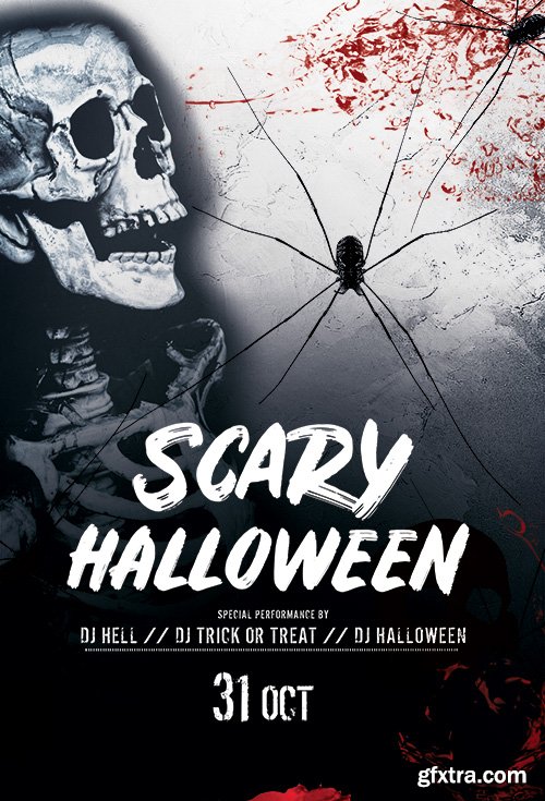 Scary Halloween PSD Flyer Template