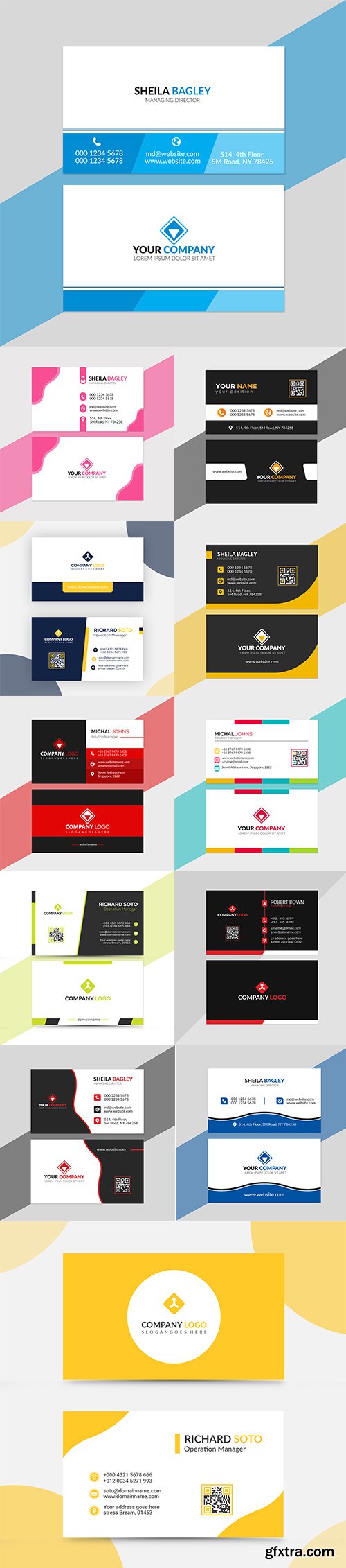 Colorful Business Card Template Set