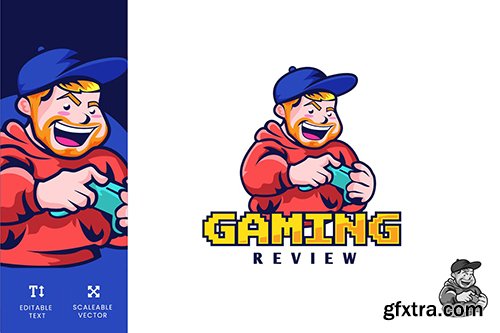 Gaming Review Logo Illustration Vector