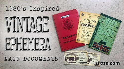 1930\'s Inspired Vintage Ephemera Faux Documents