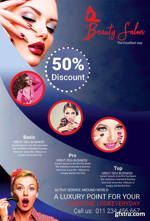 MakeUp Beauty Salon PSD Flyer Template