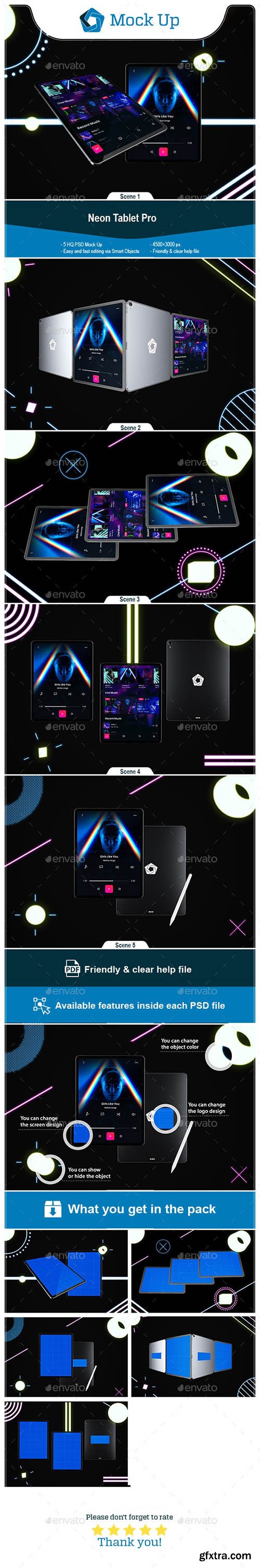 GraphicRiver - Neon Tablet Pro Mockup 24681306
