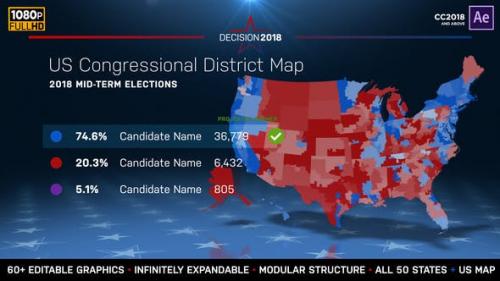 Videohive - 2022 Midterm Election Map | State Congressional Districts - 22714175