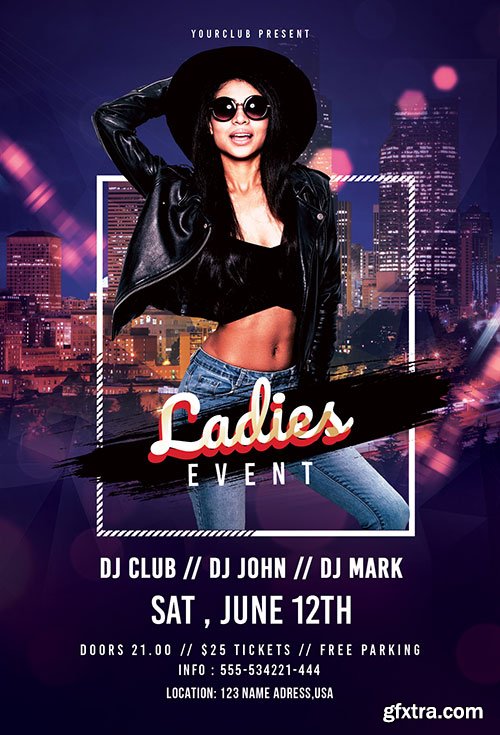 Ladies event psd flyer template